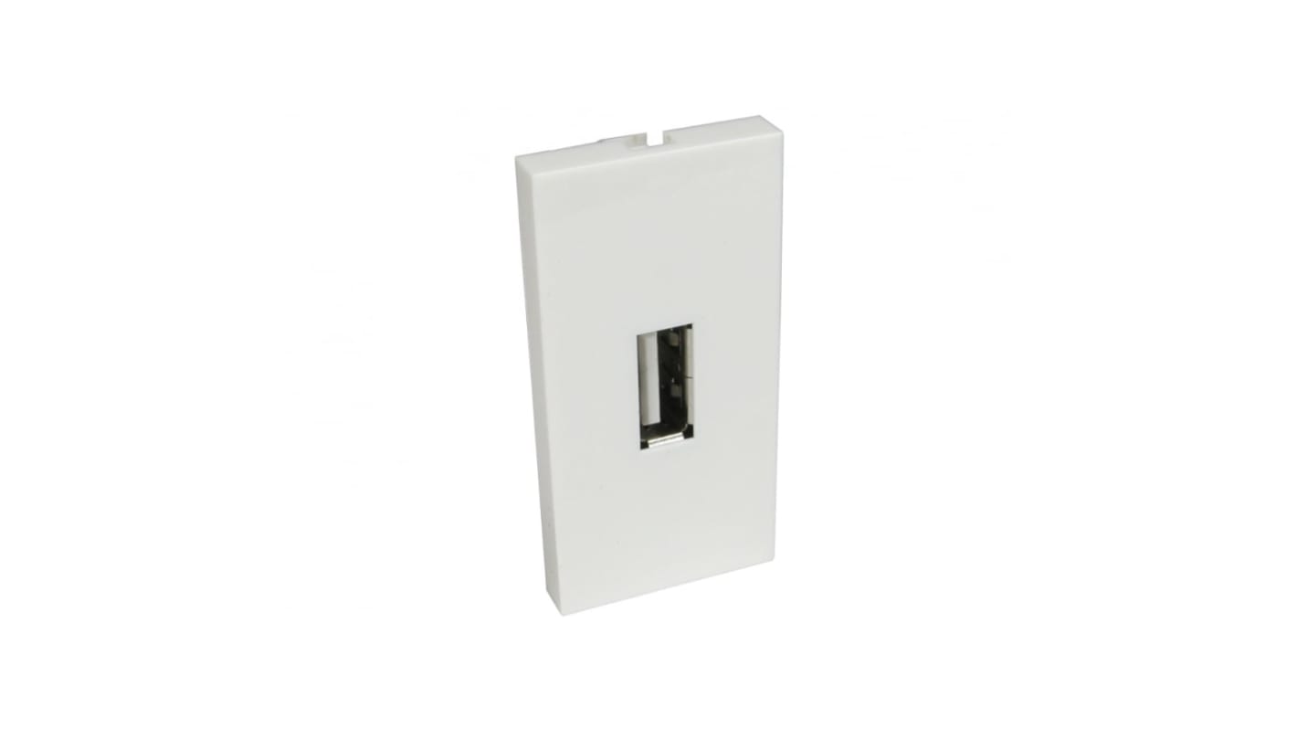 RS PRO 25 mm 1 Way Female USB Type A Audio & Video Faceplate
