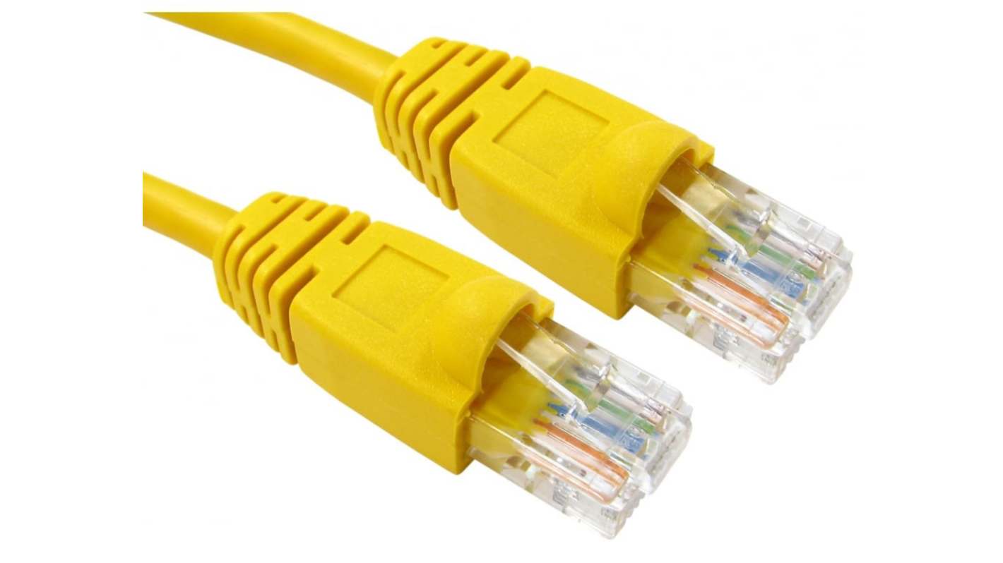 RS PRO, 0.5m Cat5e, Yellow RJ45 to Male RJ45 Male, UTP Unshielded, Terminated PVC Sheath