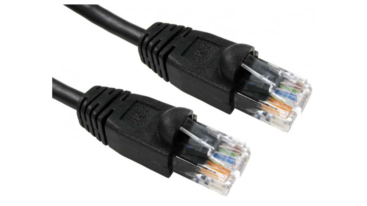 RS PRO, 5m Cat5e, Black RJ45 to Male RJ45 Male, UTP Unshielded, Terminated PVC Sheath