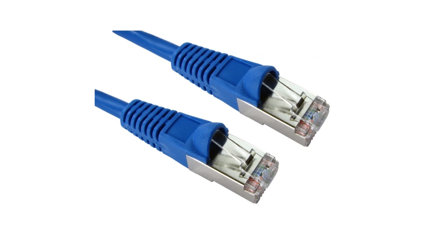 RS PRO, 500mm Cat5e, Blue RJ45 to Male RJ45 Male, FTPUnshielded, Terminated PVC Sheath