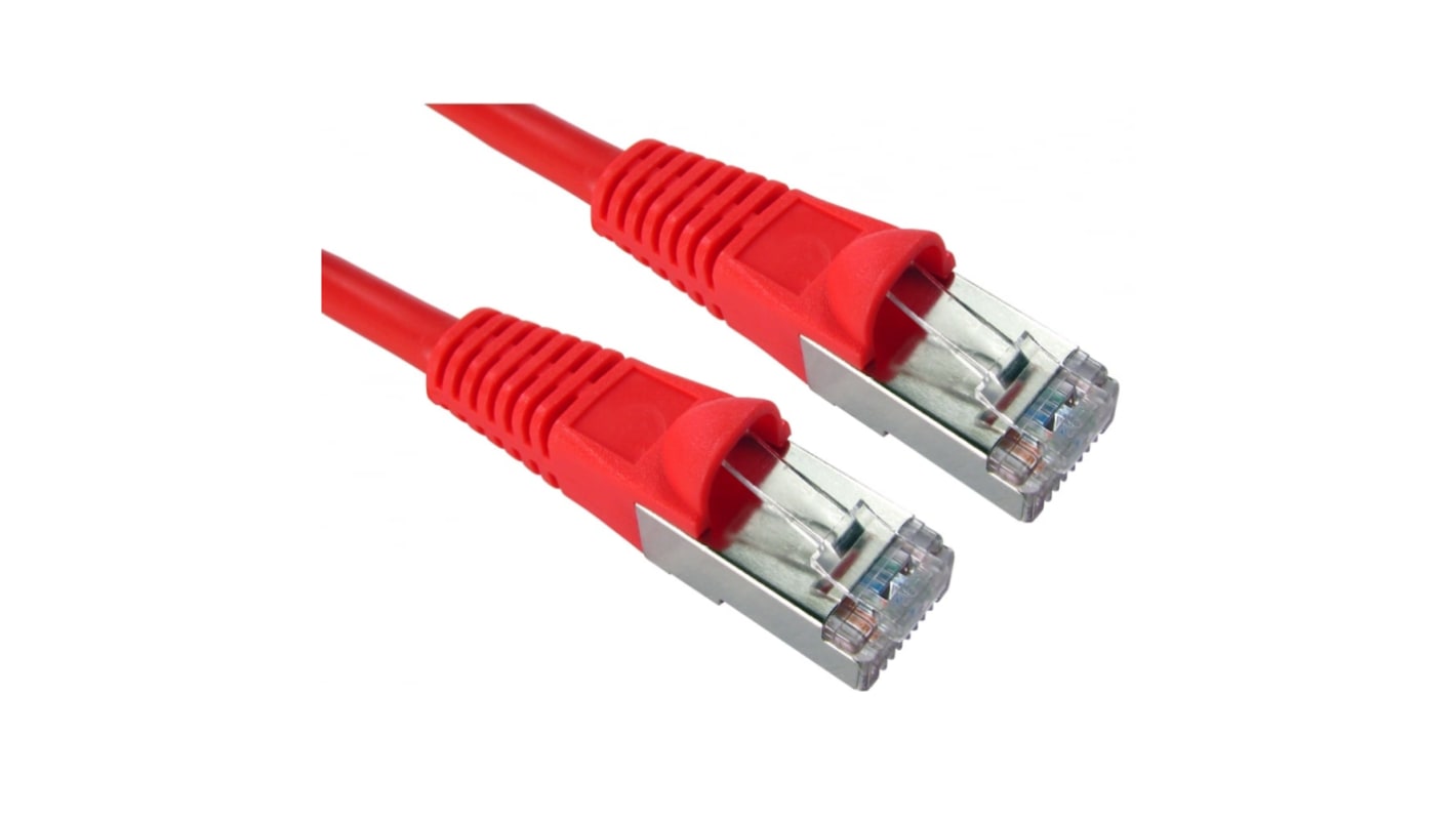 RS PRO, 500mm Cat5e, Red RJ45 to Male RJ45 Male, FTPUnshielded, Terminated PVC Sheath