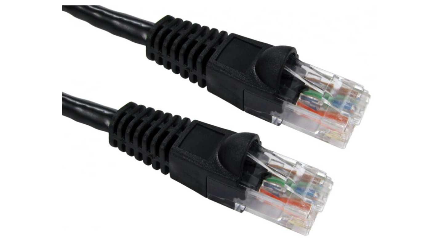 RS PRO, 0.5m Cat6, Black RJ45 to Male RJ45 Male, UTP Unshielded, Terminated PVC Sheath