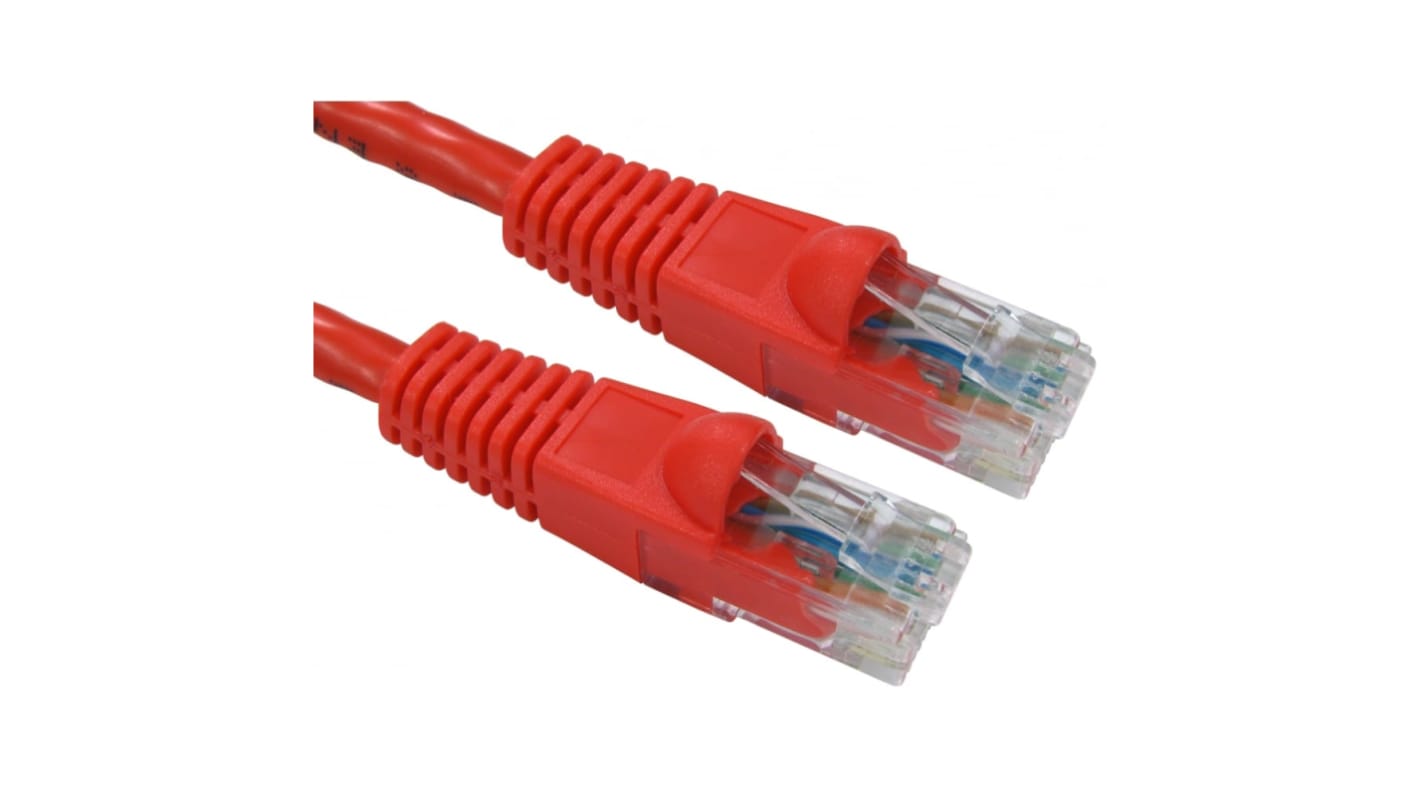 RS PRO Cat6 Straight Male RJ45 to Straight Male RJ45 Ethernet Cable, UTP, Red PVC Sheath, Cat6