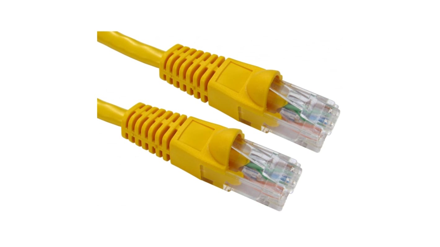 RS PRO, Cat6 Cat6, Yellow RJ45 to Male RJ45 Male, UTP Unshielded, Terminated PVC Sheath