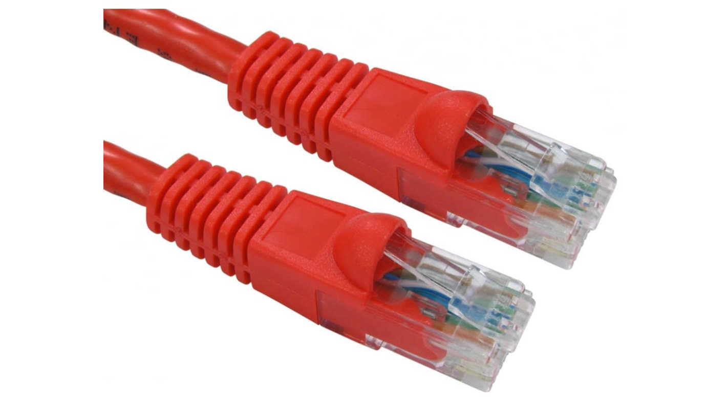RS PRO, Cat6 Cat6, Red RJ45 to Male RJ45 Male, UTP Unshielded, Terminated PVC Sheath
