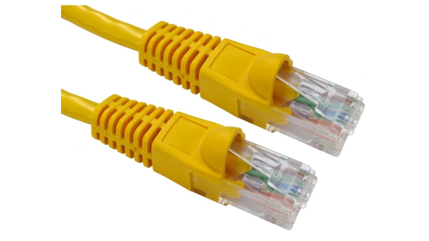 RS PRO, Cat6 Cat6, Yellow RJ45 to Male RJ45 Male, UTP Unshielded, Terminated PVC Sheath