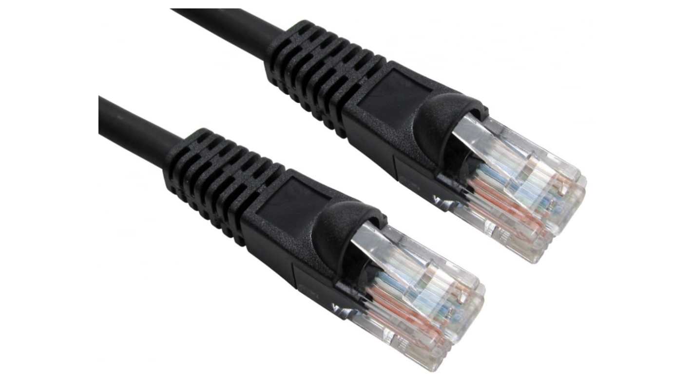 Cable Ethernet Cat6 cruzado UTP RS PRO de color Negro, long. Cat6, funda de LSZH, Libre de halógenos y bajo nivel de