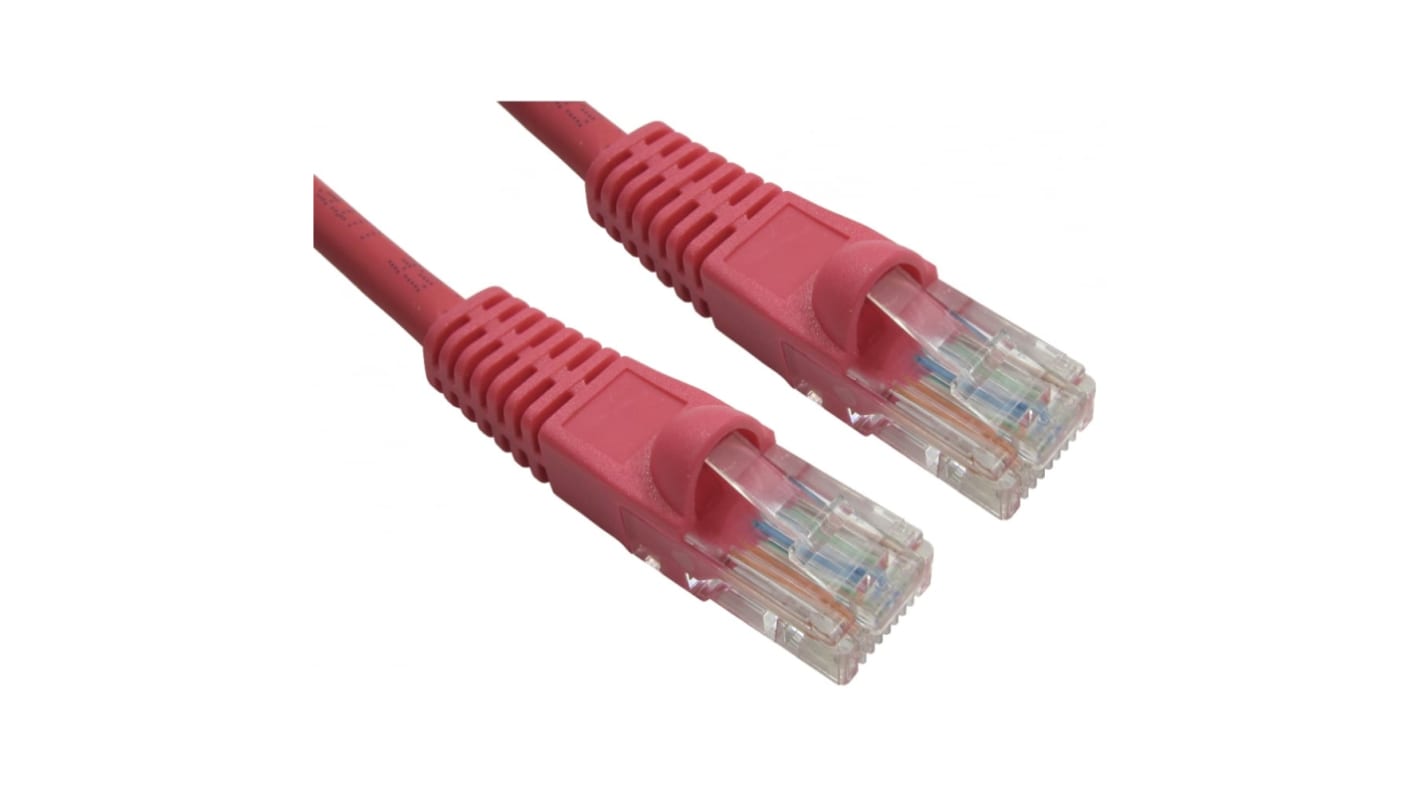 RS PRO, Cat6 Cat6, Red RJ45 to Male RJ45 Male, UTP Unshielded, Terminated LSZH Sheath