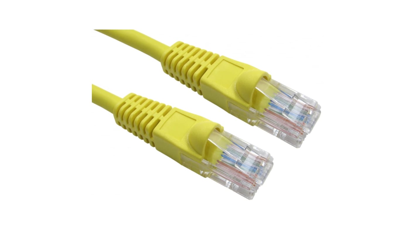 Cable Ethernet Cat6 cruzado UTP RS PRO de color Amarillo, long. Cat6, funda de LSZH, Libre de halógenos y bajo nivel de