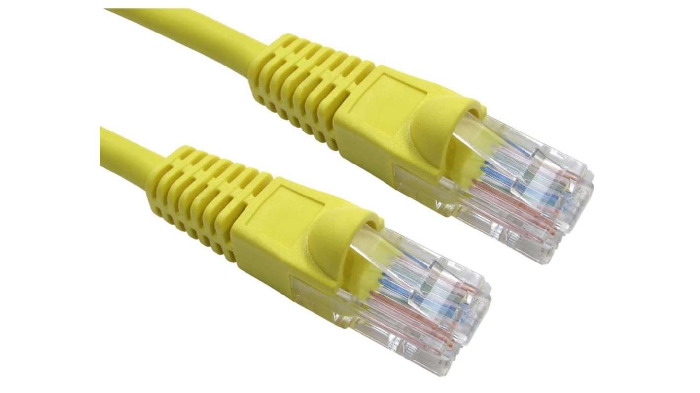 Cable Ethernet Cat6 cruzado UTP RS PRO de color Amarillo, long. Cat6, funda de LSZH, Libre de halógenos y bajo nivel de