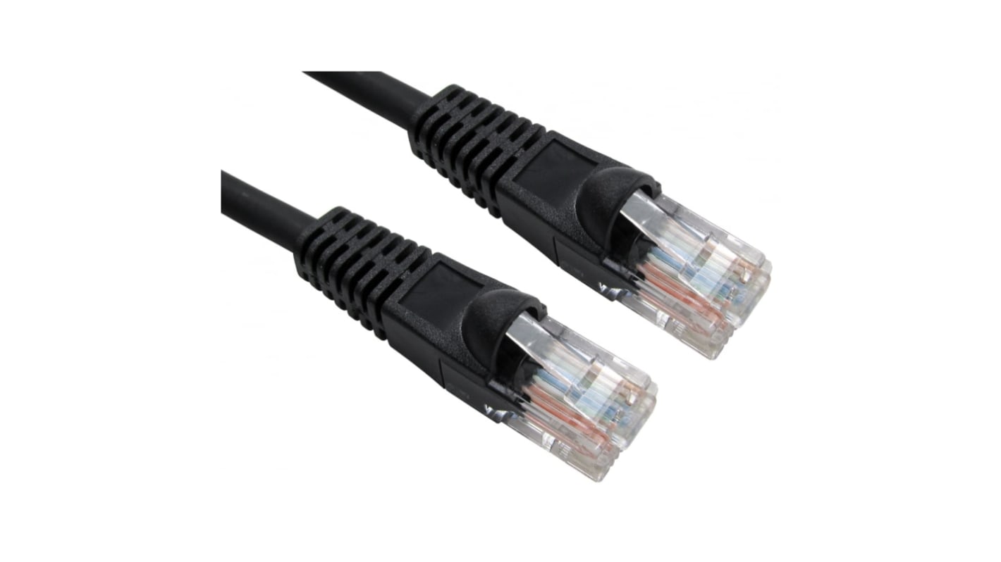 RS PRO Cat6 Straight Male RJ45 to Straight Male RJ45 Ethernet Cable, UTP, Black LSZH Sheath, Cat6, Low Smoke Zero