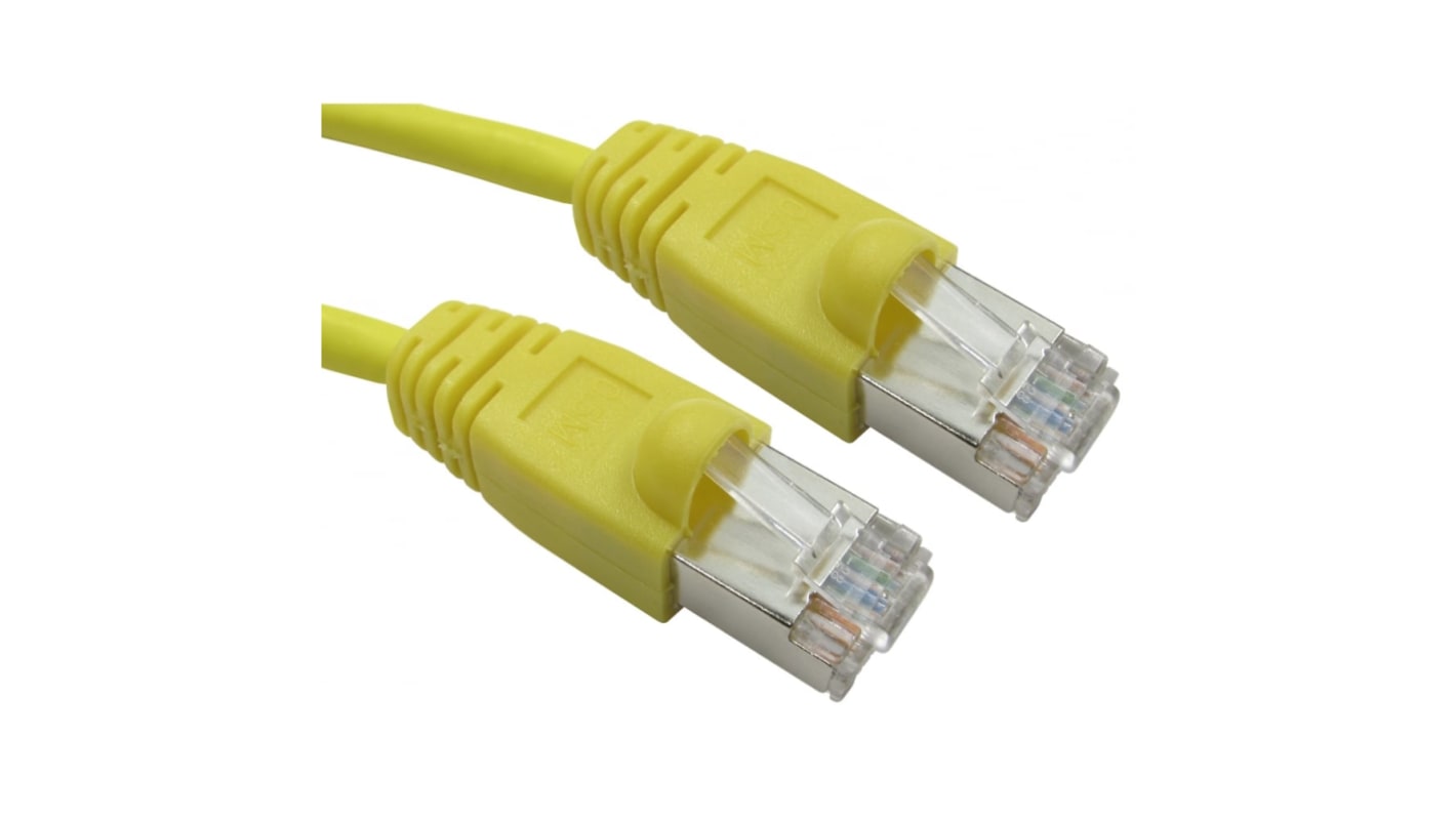 RS PRO, 0.5m Cat6, Yellow RJ45 to Male RJ45 Male, FTPShielded, Terminated LSZH Sheath