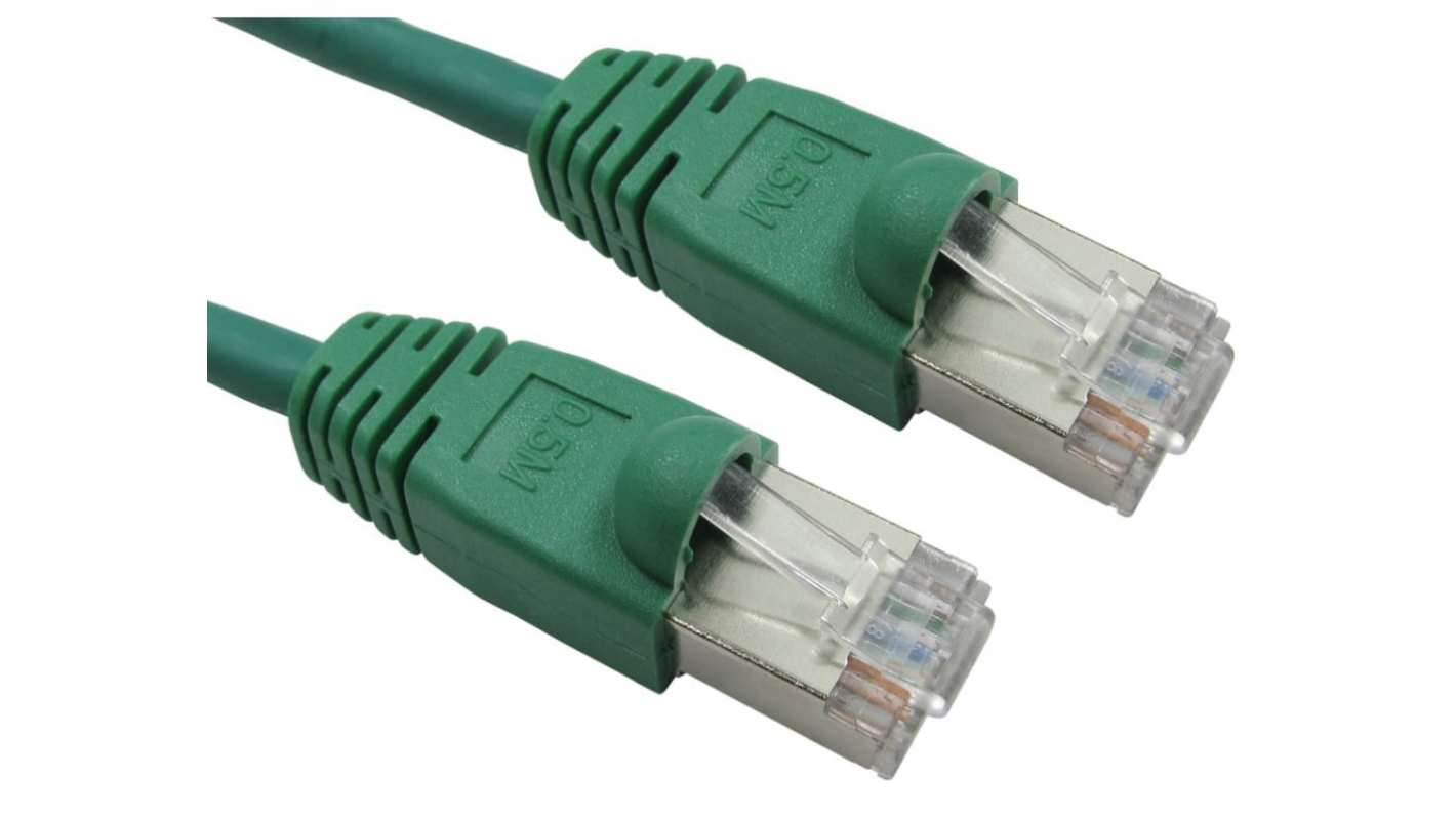 RS PRO Cat6 Straight Male RJ45 to Straight Male RJ45 Ethernet Cable, FTP, Green LSZH Sheath, Cat6, Low Smoke Zero