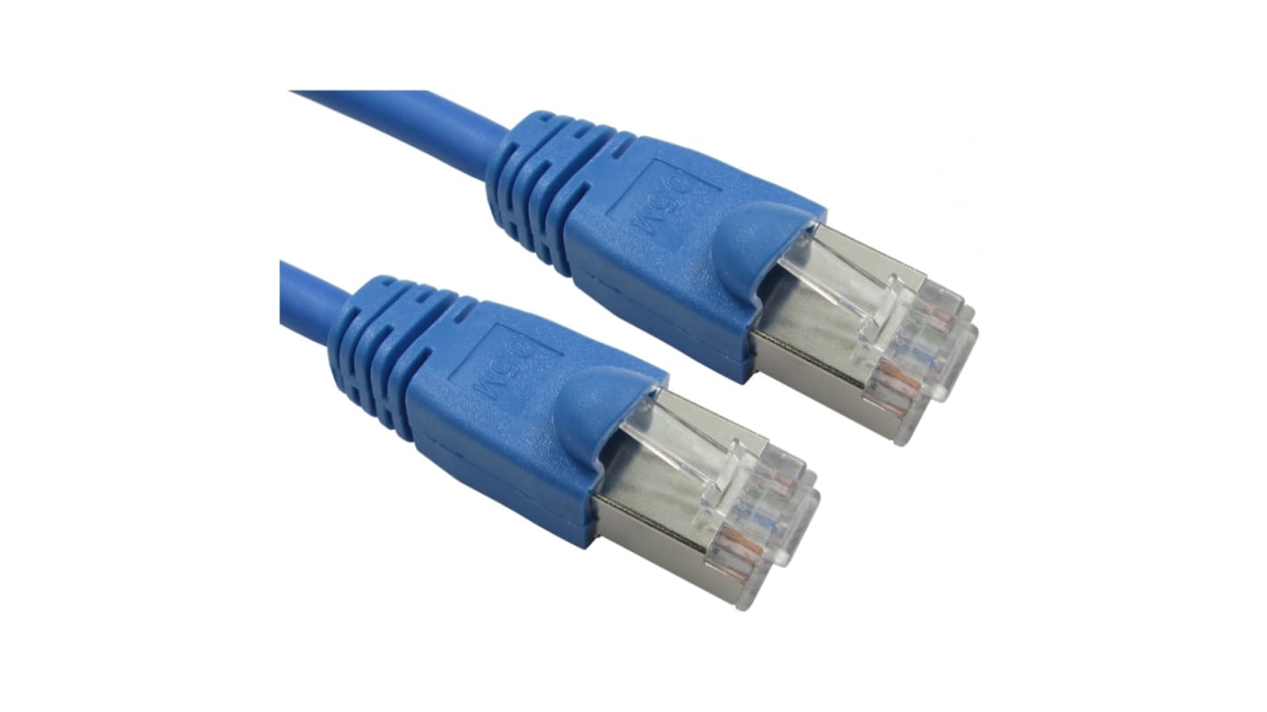 RS PRO, 20m Cat6, Blue RJ45 to Male RJ45 Male, FTP Shielded, Terminated LSZH Sheath