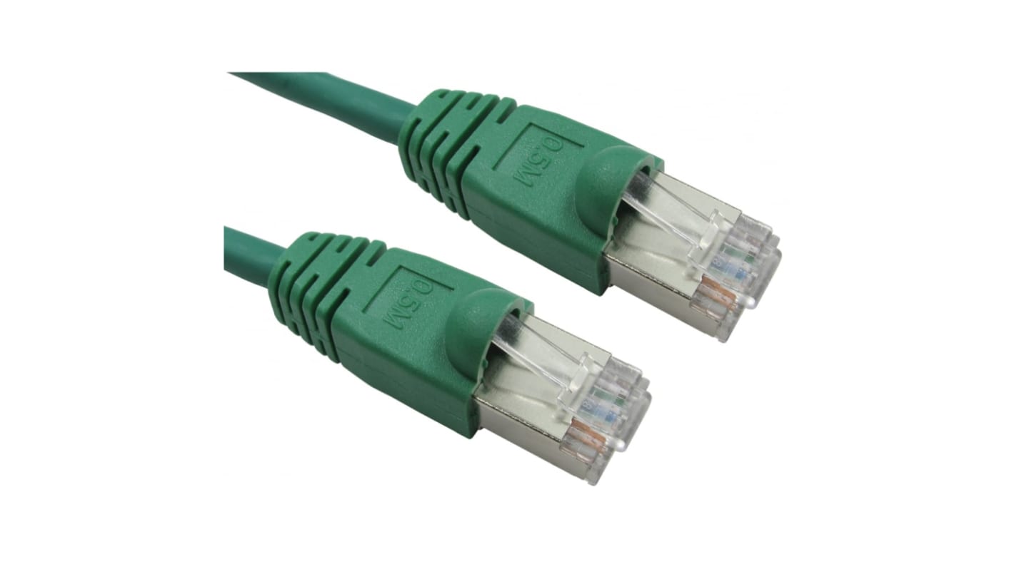 RS PRO, 20m Cat6, Green RJ45 to Male RJ45 Male, FTP Shielded, Terminated LSZH Sheath