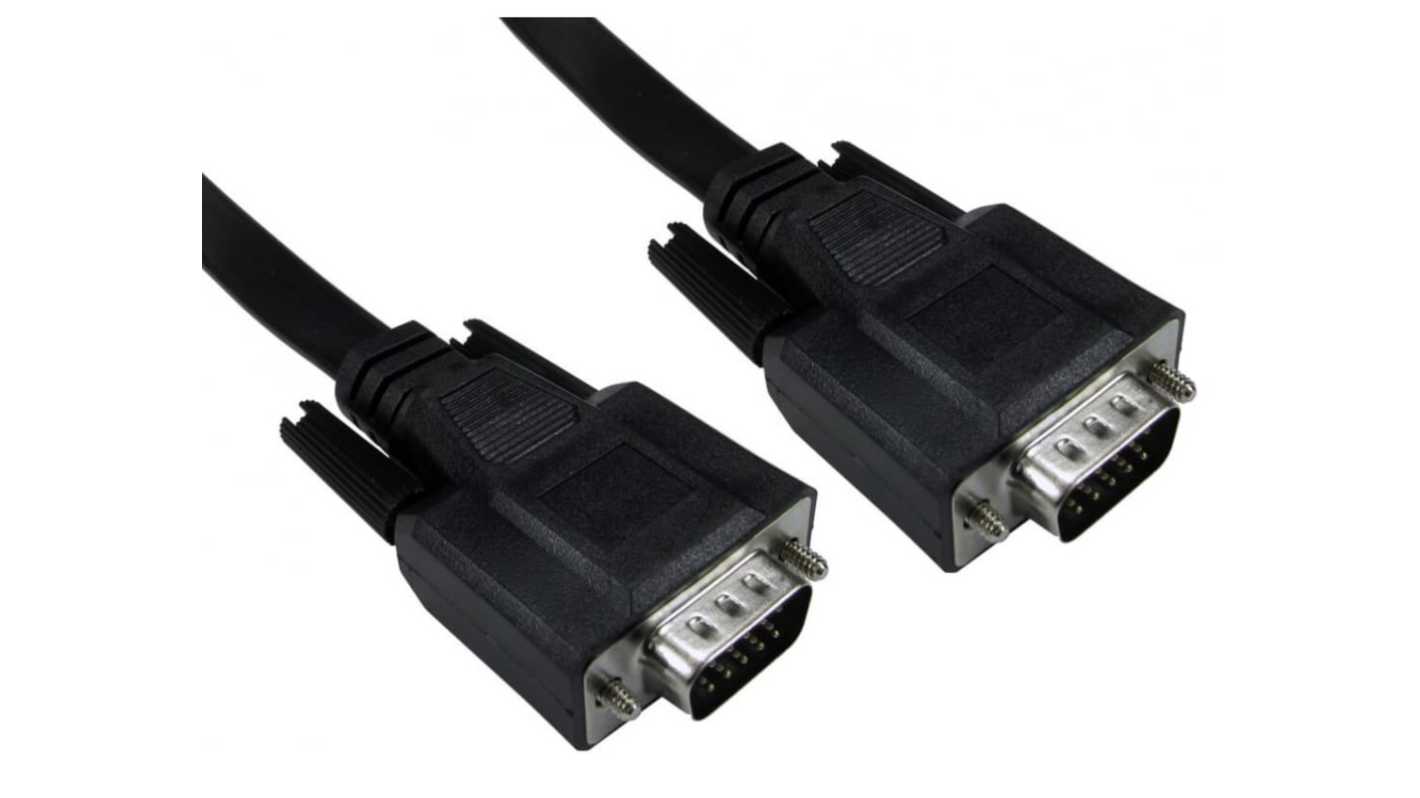 Kabel SVGA złącze A Męskie złącze B Męskie długość 10m Czarny RS PRO PVC CE, REACH, RoHS, UKCA