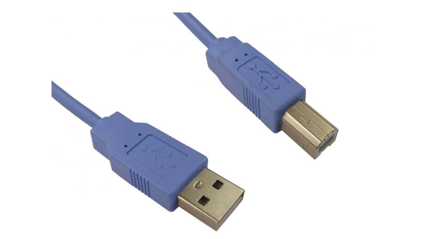 RS PRO USB 2.0, Male USB A to Male USB B, 480Mbps, 1.8m
