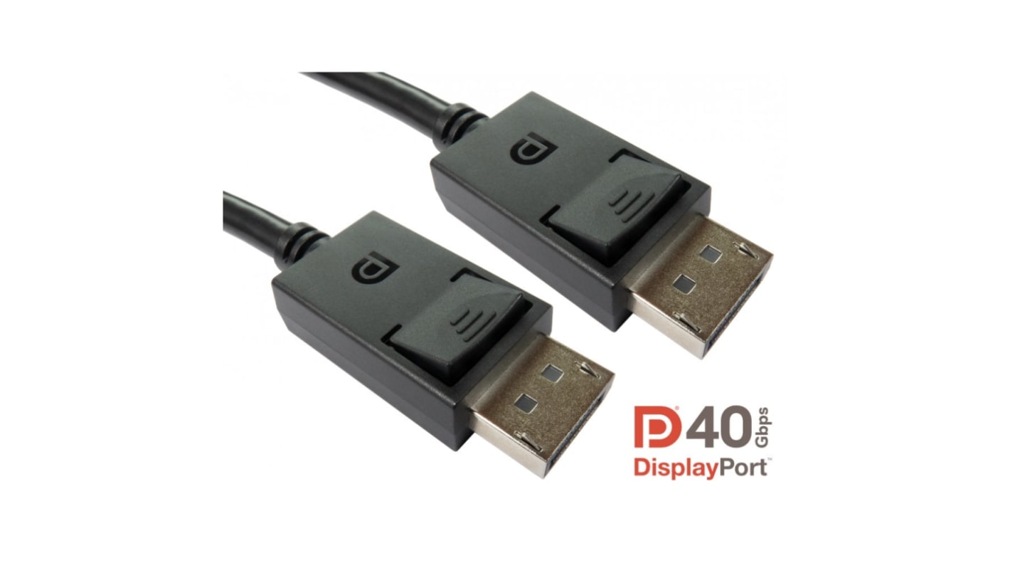 RS PRO Male DisplayPort to Male DisplayPort, PVC Display Port Cable, 4Kpixels, 2m