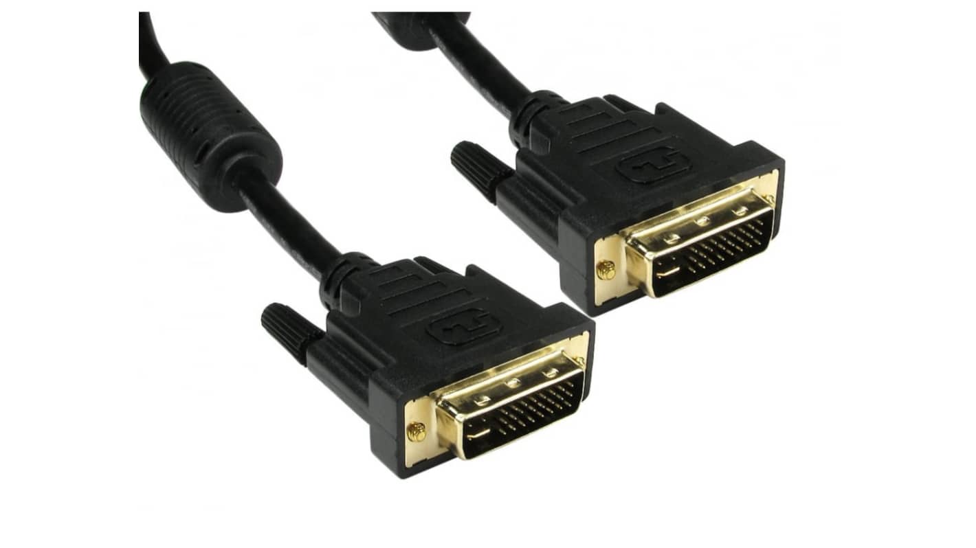 RS PRO, Male DVI-I to Male DVI-I  Cable, 3mBlack sheathShielded shielding