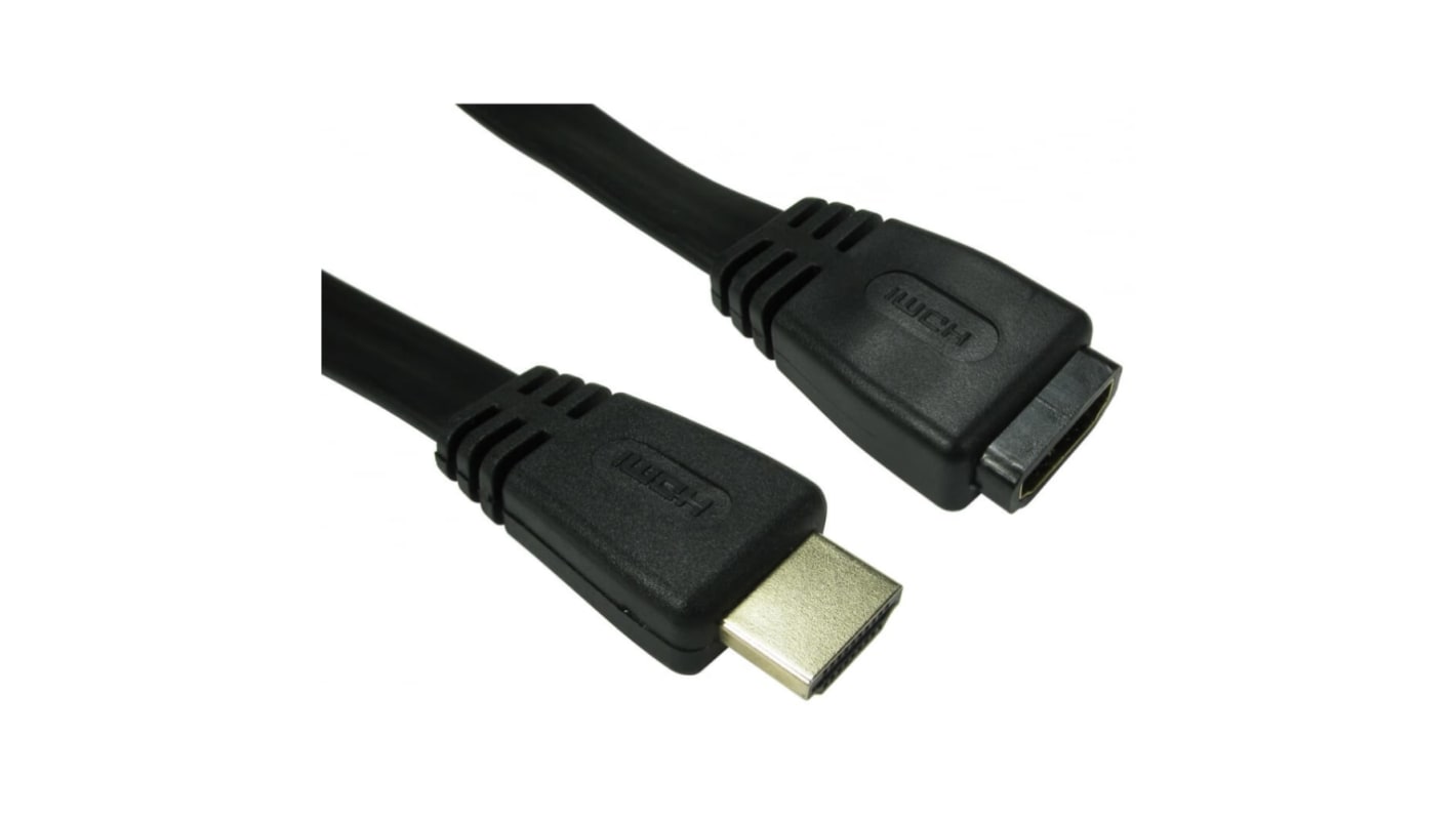 RS PRO HDMI 1.4 → 2.0, 2m Male HDMI to Female HDMI 4Kpixels