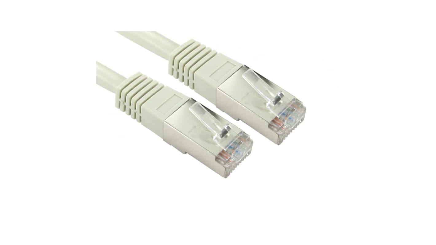 RS PRO, 20m Cat5e, Grey RJ45 to Male RJ45 Male, FTPShielded, Terminated PVC Sheath