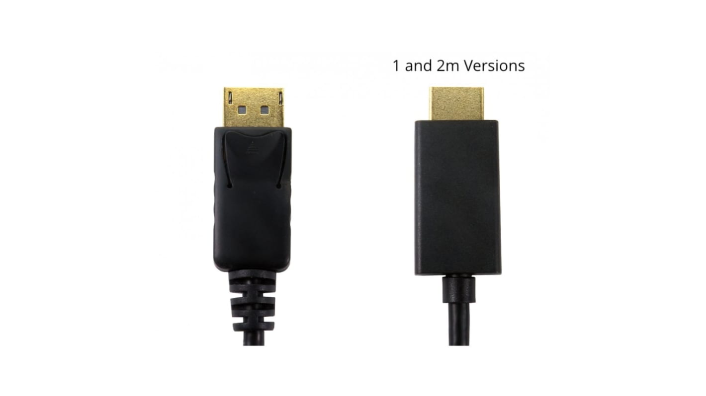 RS PRO Male DisplayPort to Male HDMI, PVC  Cable, 4K, 3m