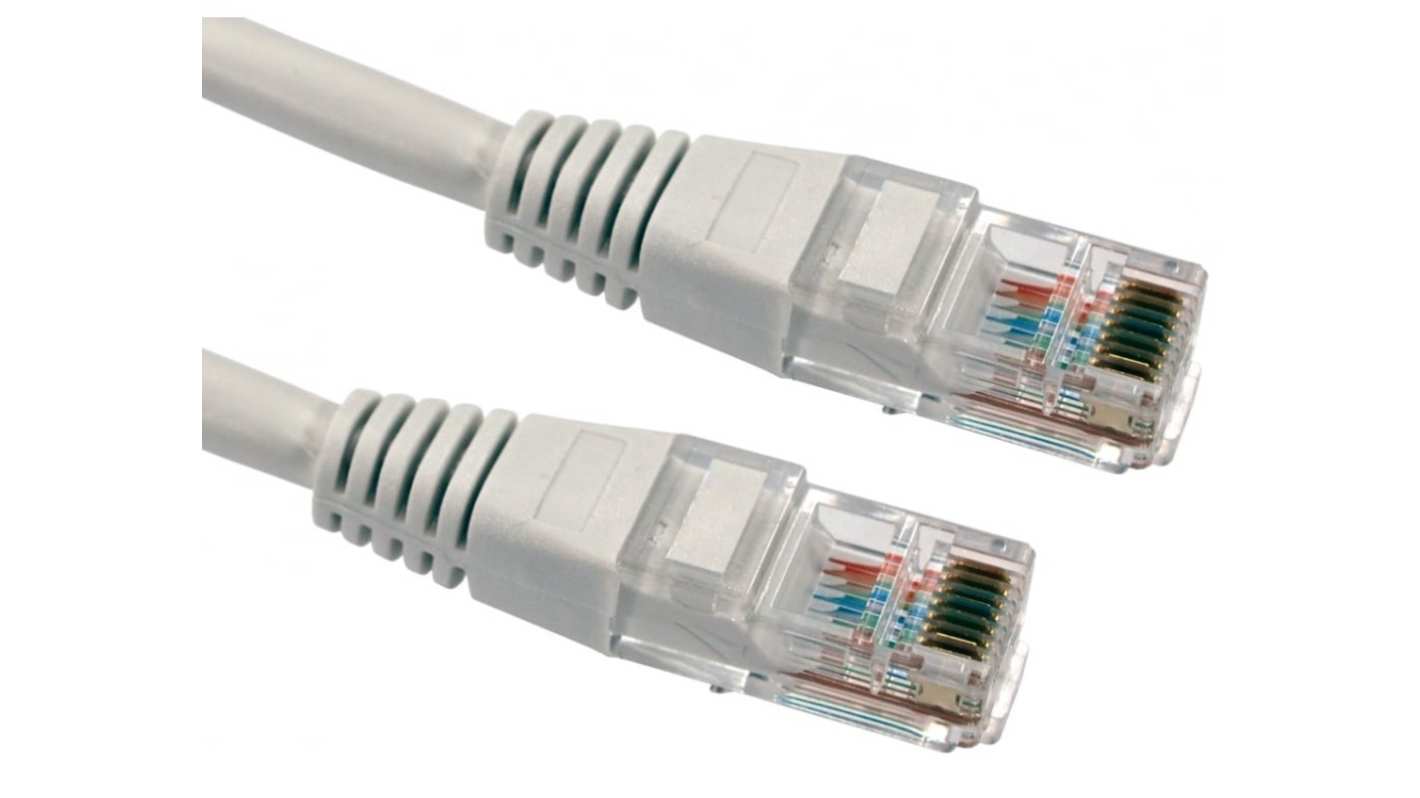 RS PRO, 0.2m Cat5e, White RJ45 to Male RJ45 Male, UTP Unshielded, Terminated PVC Sheath