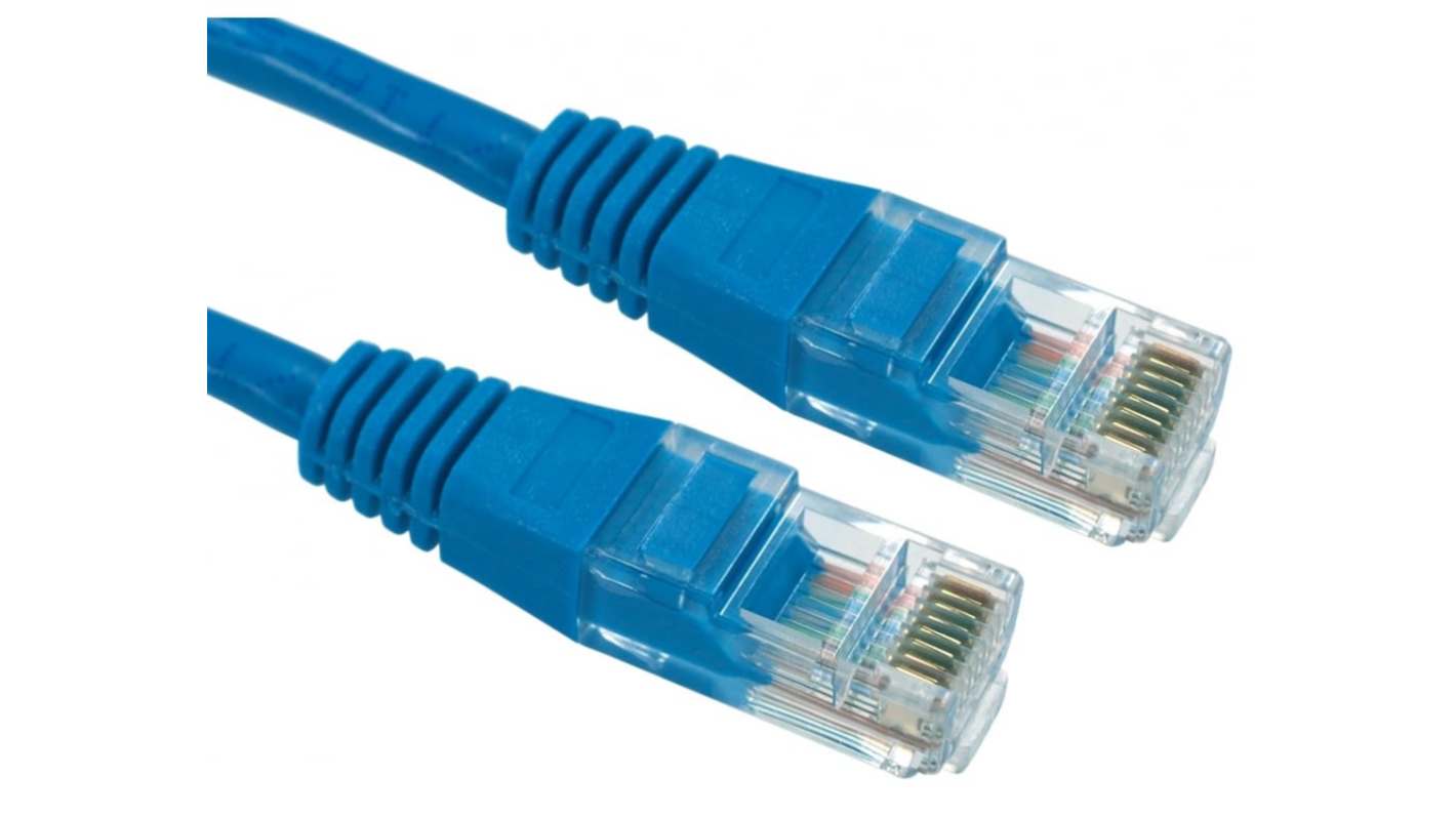 RS PRO, 1.5m Cat5e, Blue RJ45 to Male RJ45 Male, UTP Unshielded, Terminated PVC Sheath
