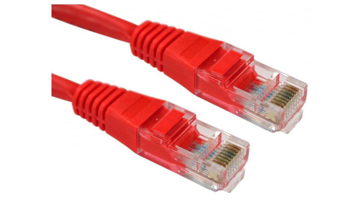 RS PRO, 6m Cat5e, Red RJ45 to Male RJ45 Male, UTP Unshielded, Terminated PVC Sheath