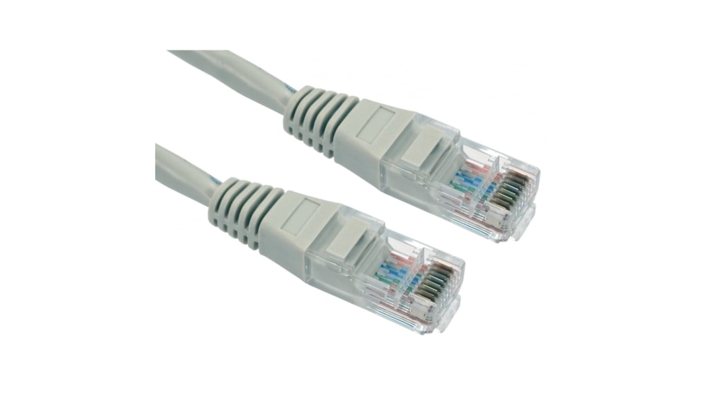 RS PRO Ethernetkabel Cat.5e, 15m, Grau Patchkabel, A RJ45 UTP Stecker, B RJ45, PVC