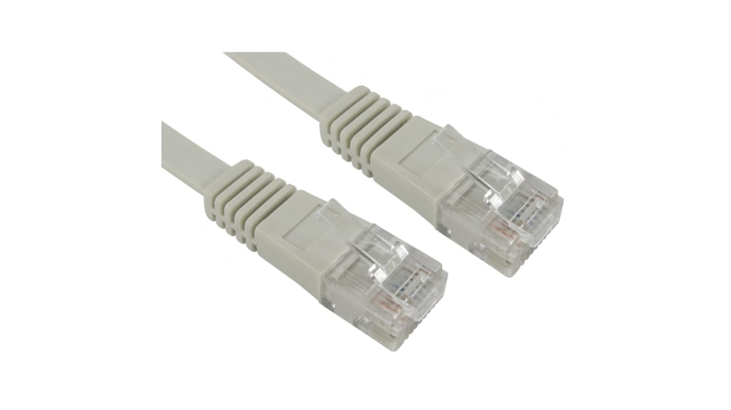 RS PRO, 1m Cat5e, Grey RJ45 to Male RJ45 Male, UTP Unshielded, Terminated PVC Sheath