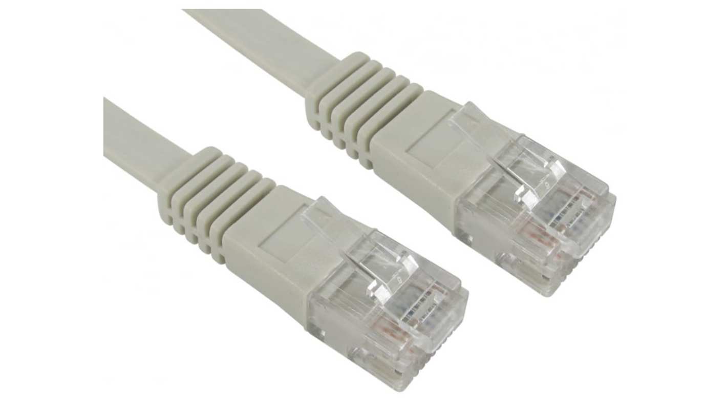 RS PRO, 1.5m Cat5e, Grey RJ45 to Male RJ45 Male, UTP Unshielded, Terminated PVC Sheath
