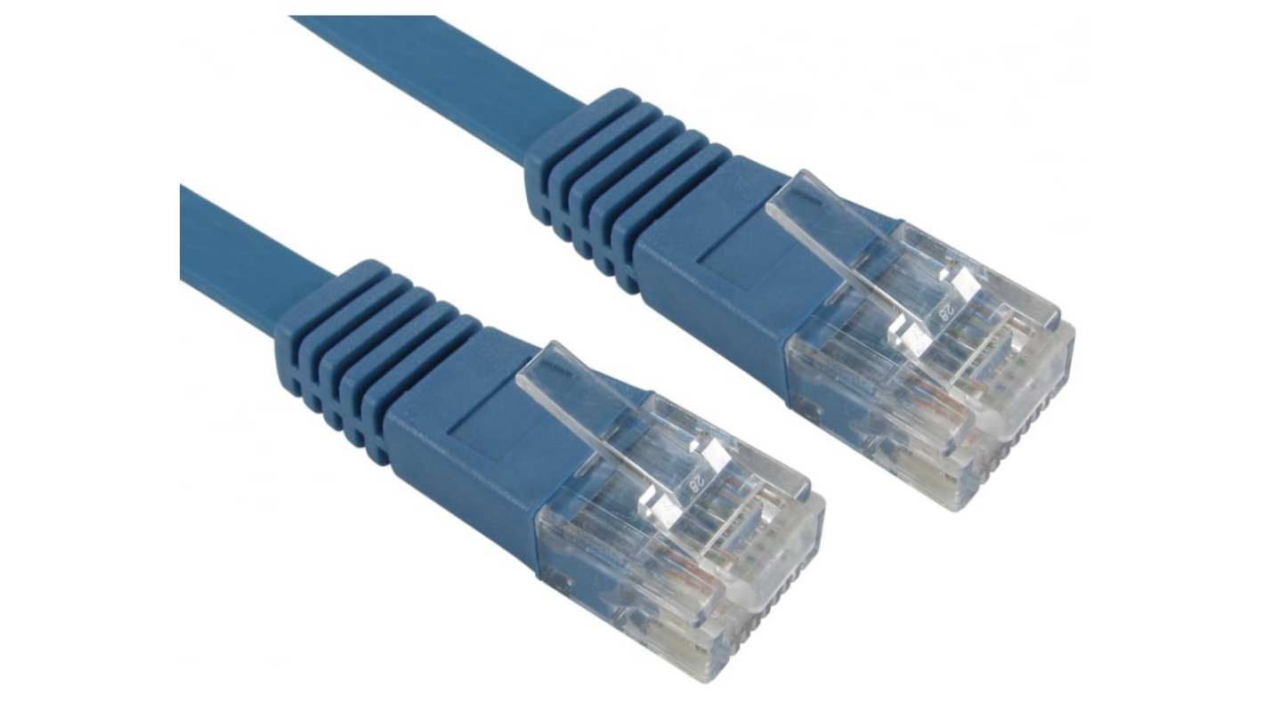 RS PRO, 1m Cat5e, Blue RJ45 to Male RJ45 Male, UTP Unshielded, Terminated PVC Sheath
