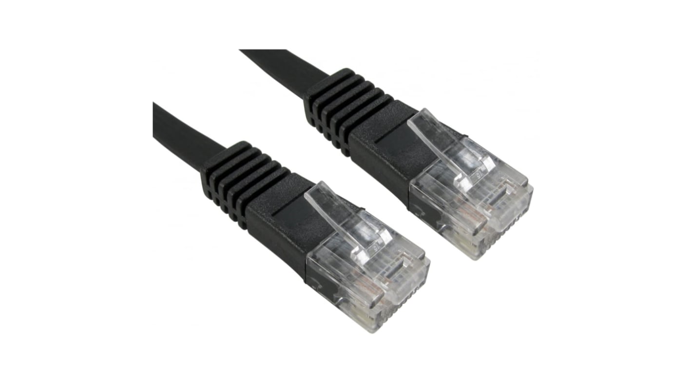 RS PRO, 1m Cat5e, Black RJ45 to Male RJ45 Male, UTPUnshielded, Terminated PVC Sheath