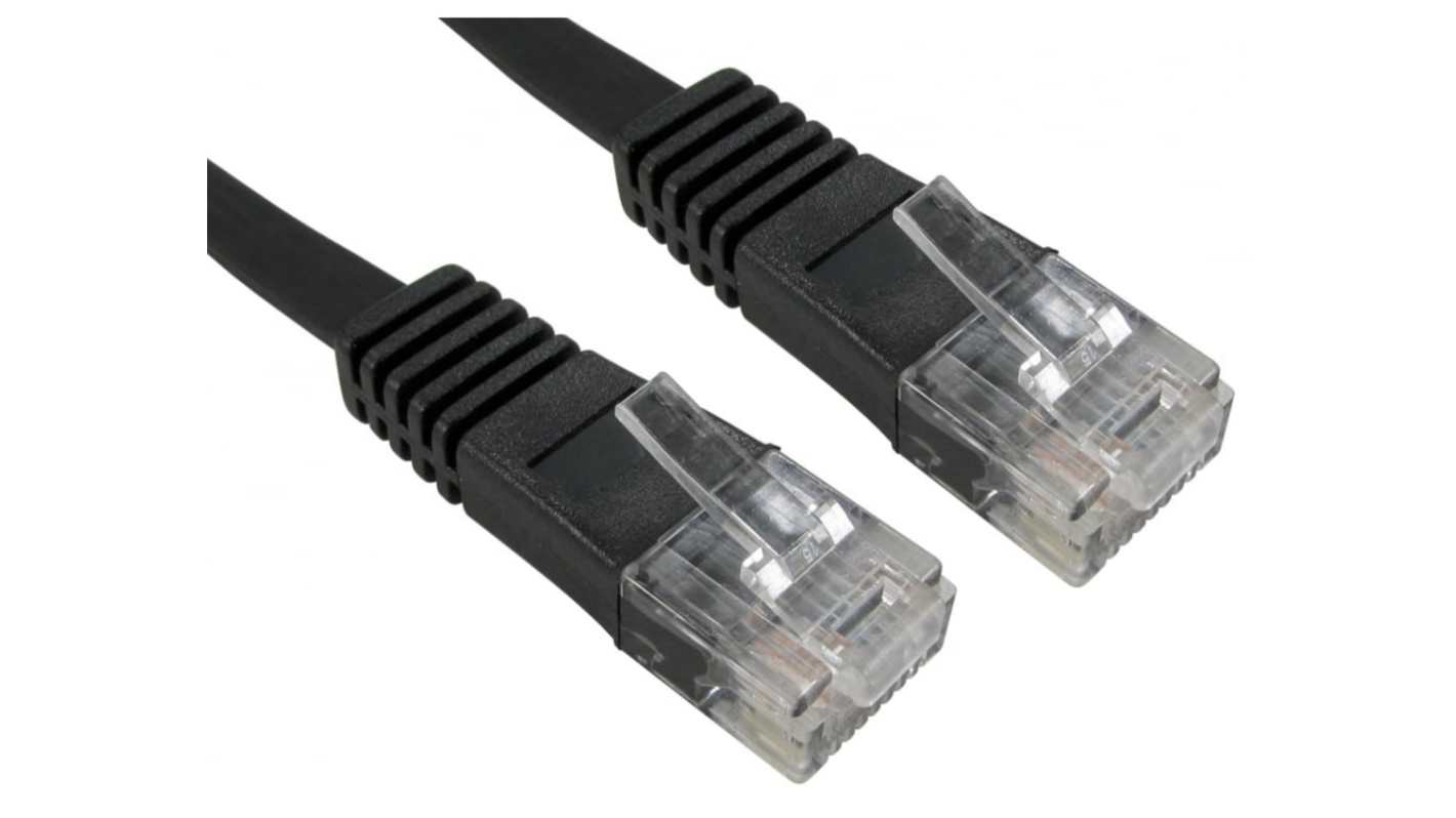 RS PRO, 3m Cat5e, Black RJ45 to Male RJ45 Male, UTP Unshielded, Terminated PVC Sheath