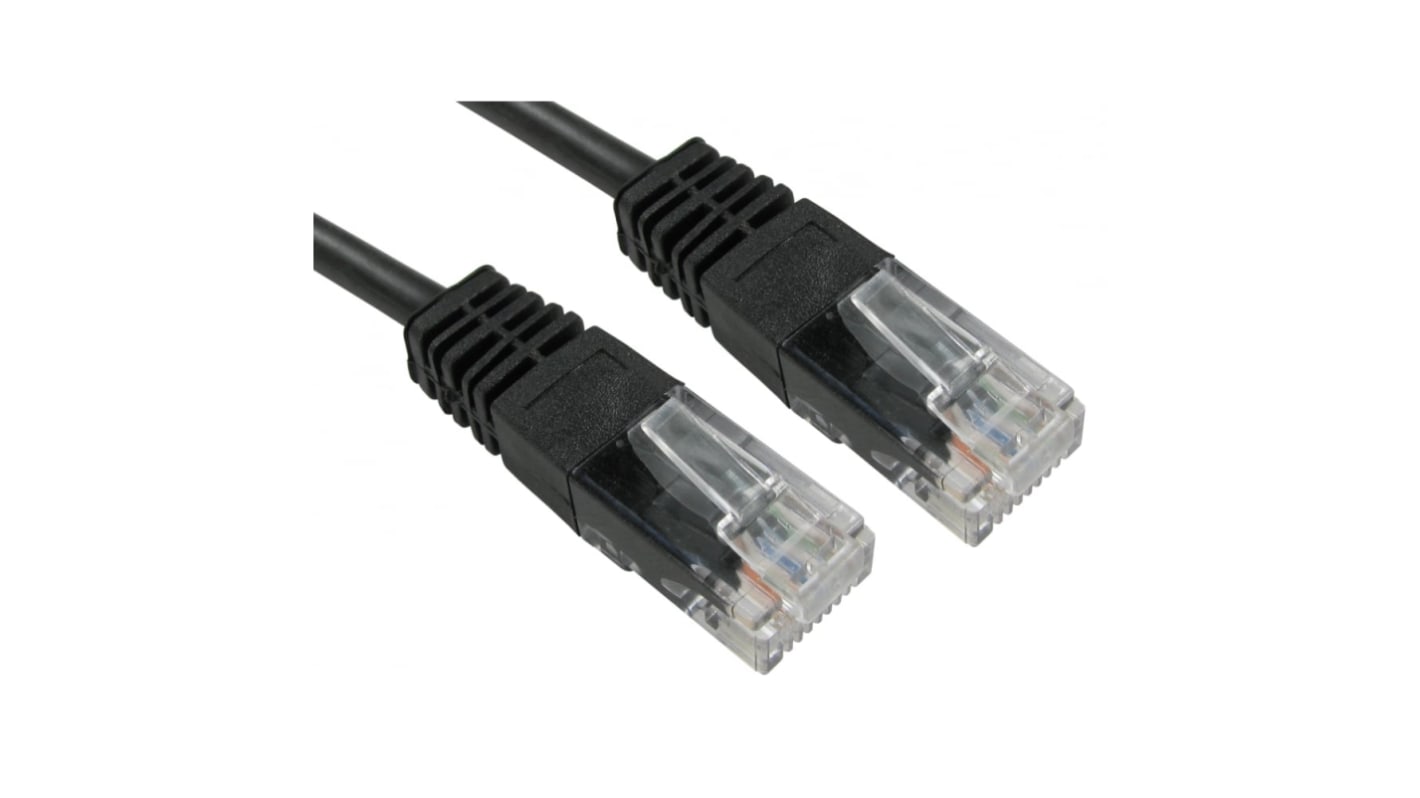 Cavo Ethernet Cat5e (UTP) RS PRO, guaina in PVC col. Nero, L. 1.5m, Con terminazione