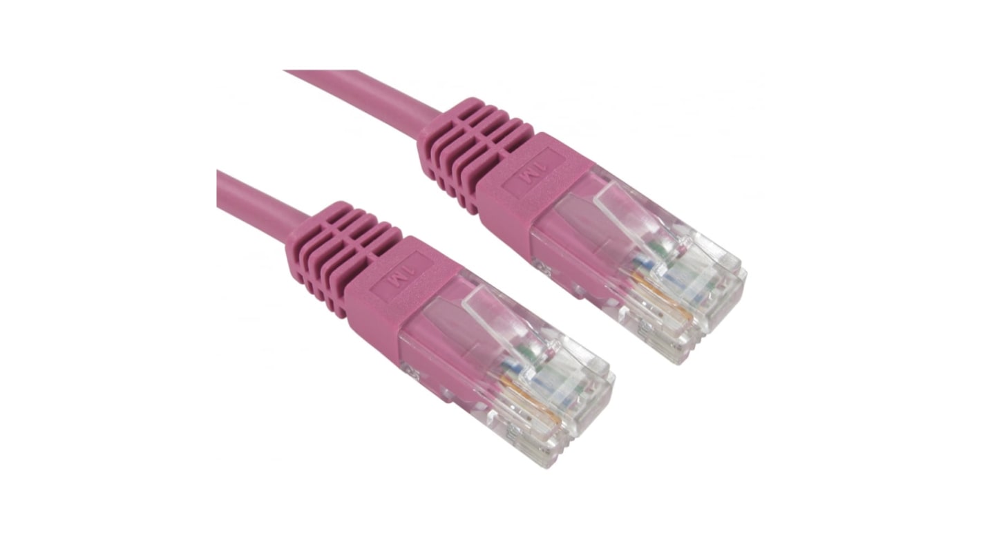 Cable Ethernet Cat5e cruzado UTP RS PRO de color Rosa, long. 1.5m, funda de PVC