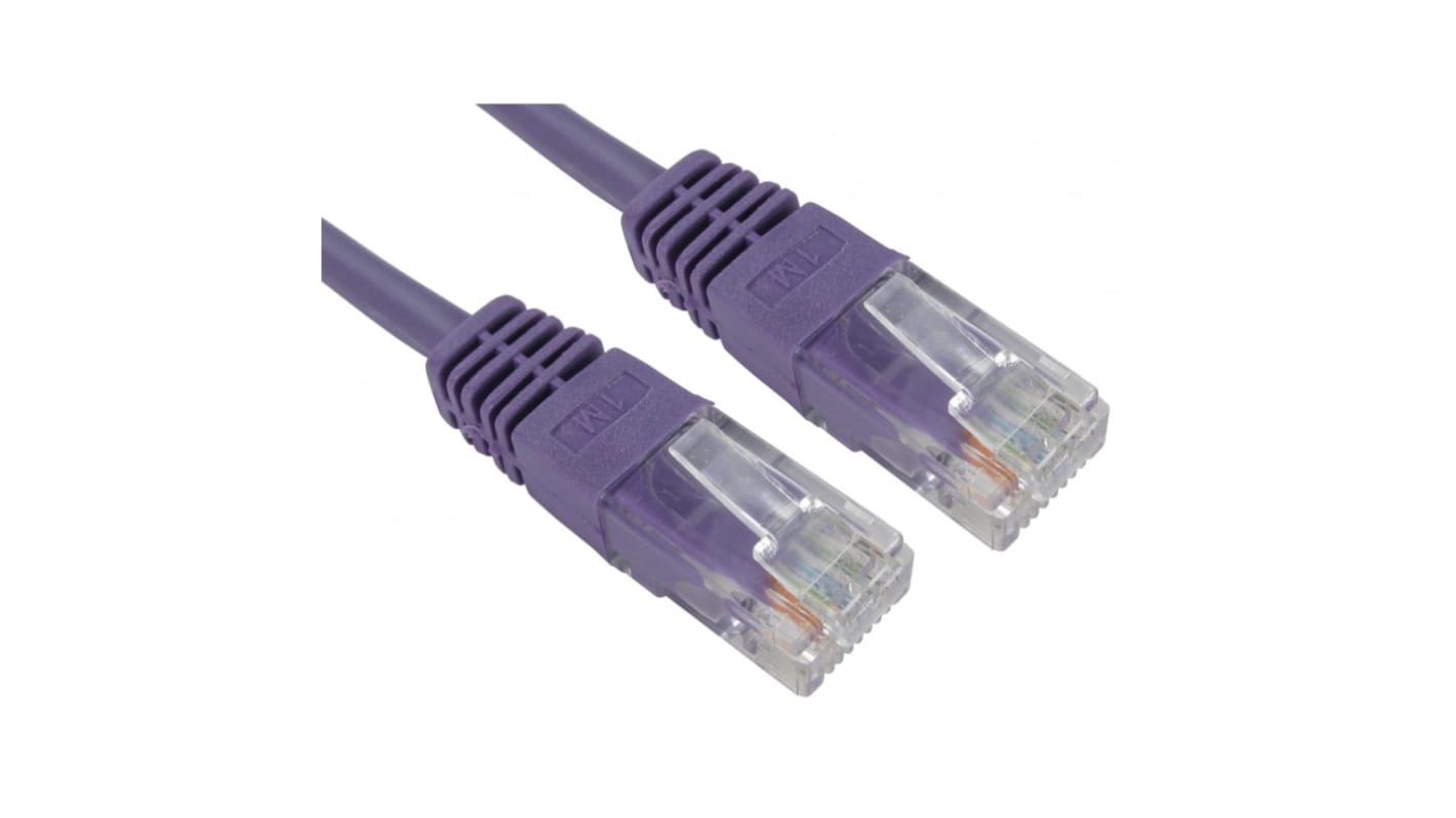 Kabel Ethernet Cat5e długość 1m Z zakończeniem RS PRO PVC l. żył: 8 średnica 4.6mm