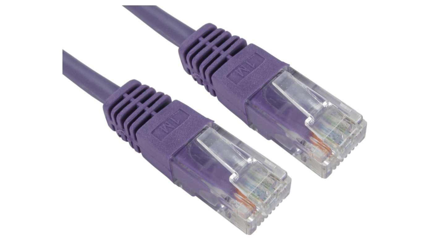 RS PRO, 2m Cat5e, Violet RJ45 to Male RJ45 Male, UTP Unshielded, Terminated PVC Sheath