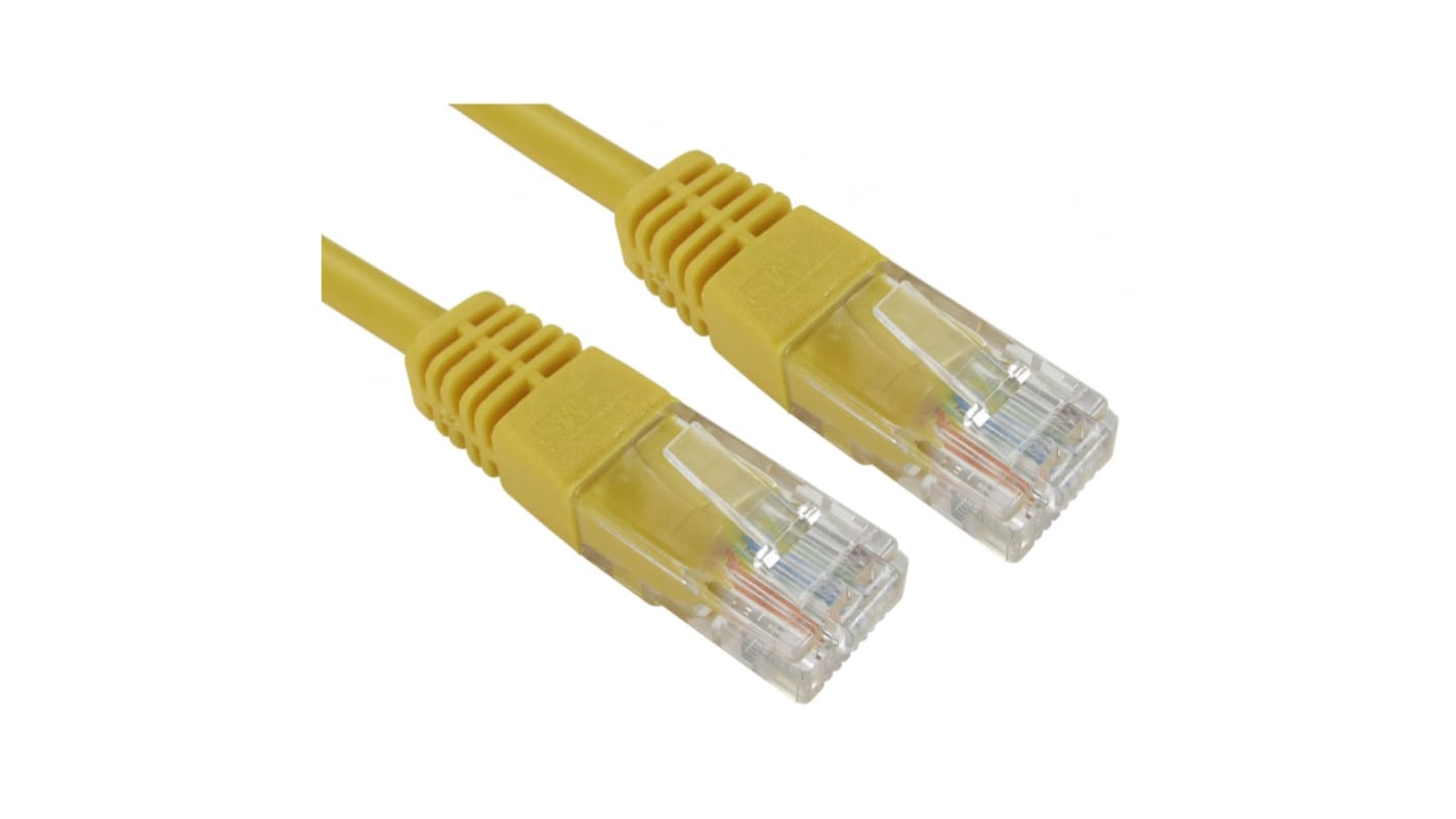 Cable Ethernet Cat5e cruzado UTP RS PRO de color Amarillo, long. 2m, funda de PVC