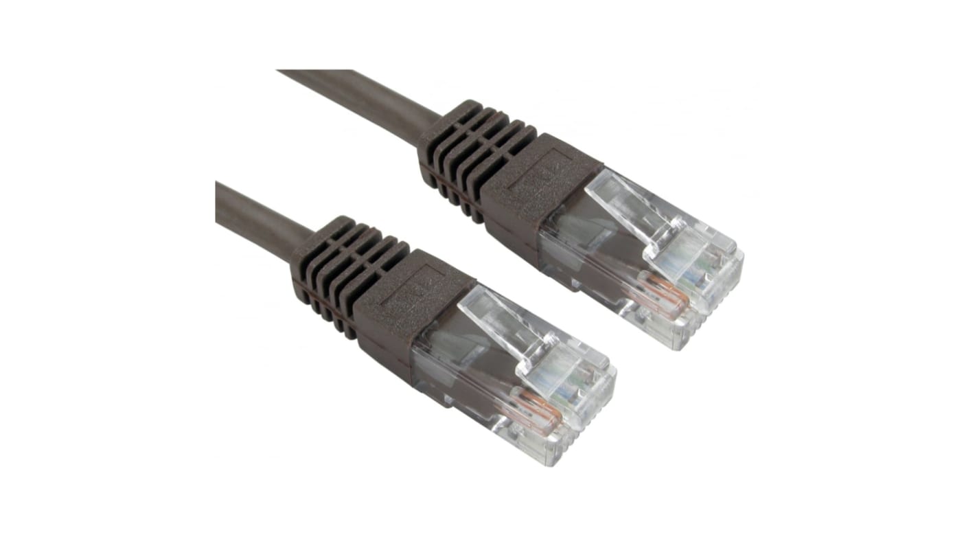 RS PRO, 5m Cat5e, Brown RJ45 to Male RJ45 Male, UTPUnshielded, Terminated PVC Sheath