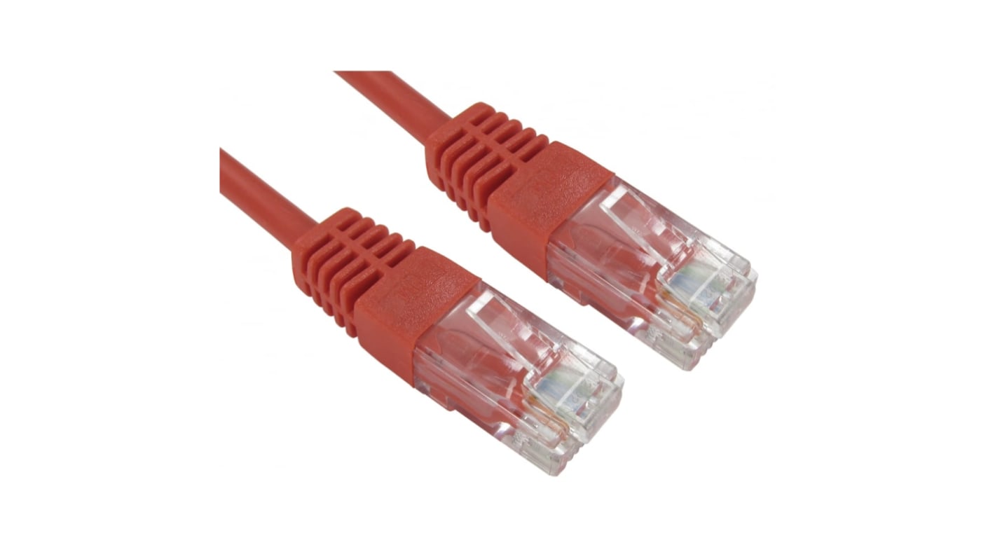 RS PRO, 6m Cat5e, Red RJ45 to Male RJ45 Male, UTP Unshielded, Terminated PVC Sheath