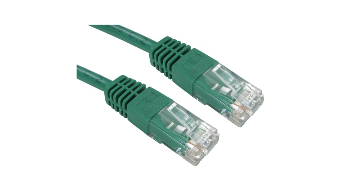 RS PRO, 30m Cat5e, Green RJ45 to Male RJ45 Male, UTPUnshielded, Terminated PVC Sheath