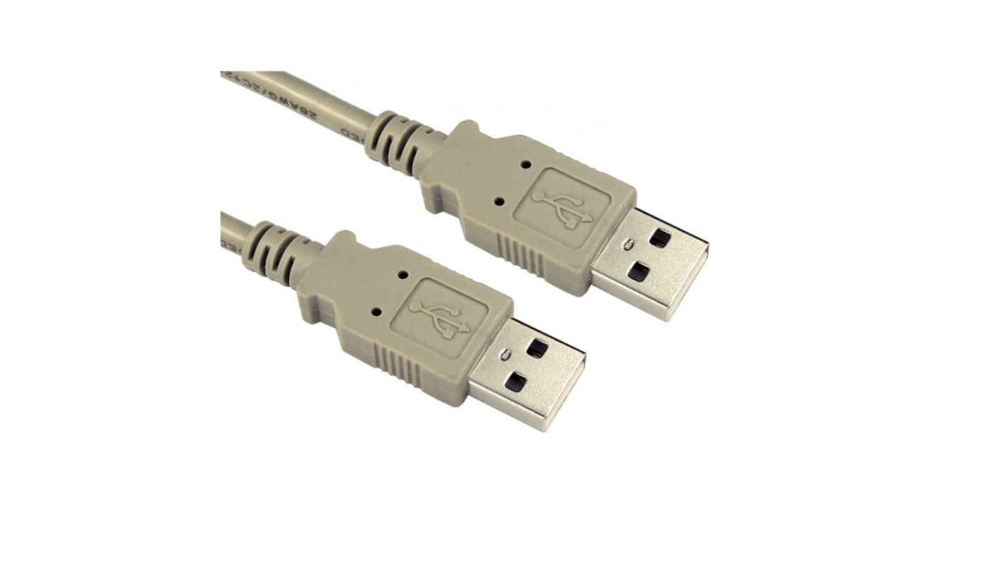 Kabel USB Złącze A USB A Złącze B USB A dł. 5m Przewód przedłużający USB USB 2.0 kolor: Beżowy