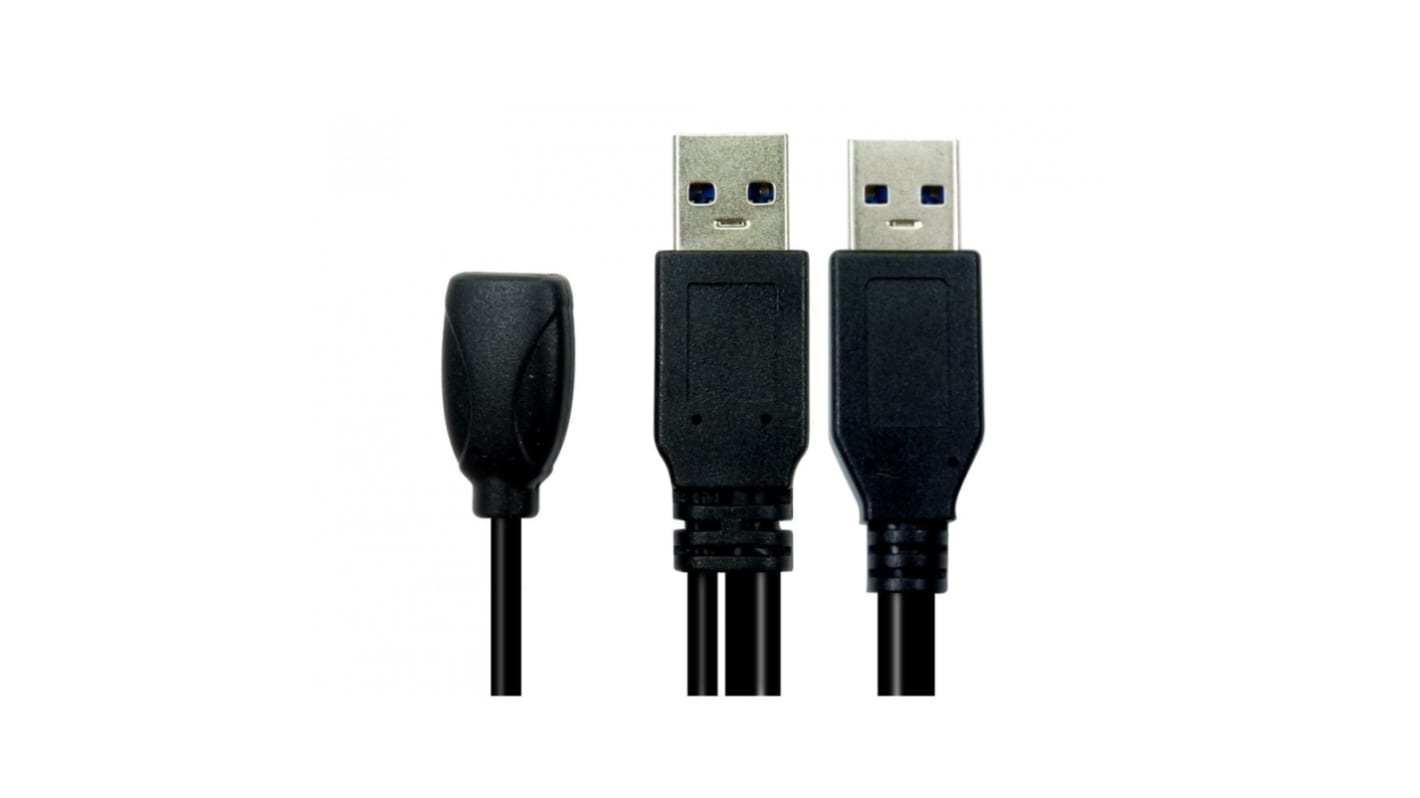 RS PRO USB 3.0, Male USB A to Male USB A, 10m
