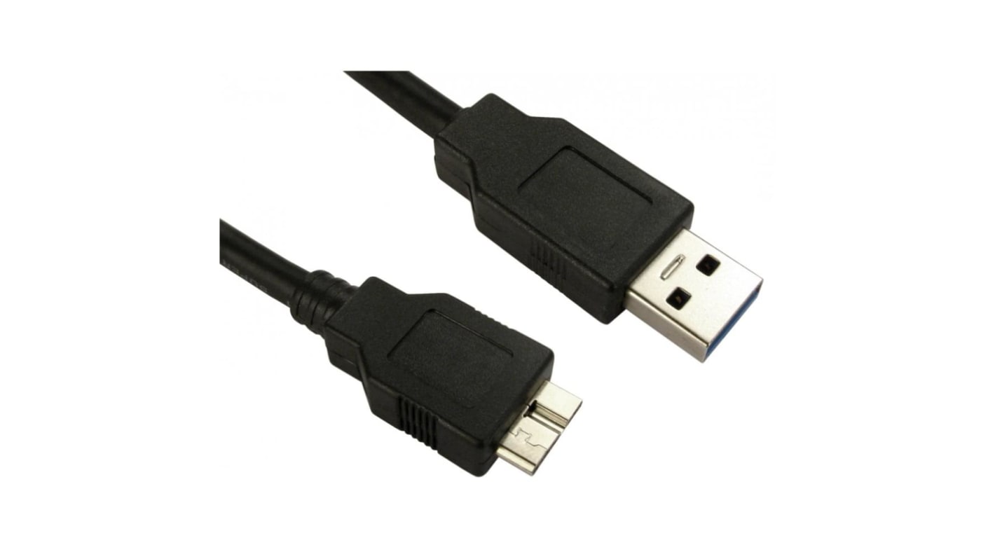 RS PRO USB 3.0, Male USB A to Male Micro USB B, 800mm