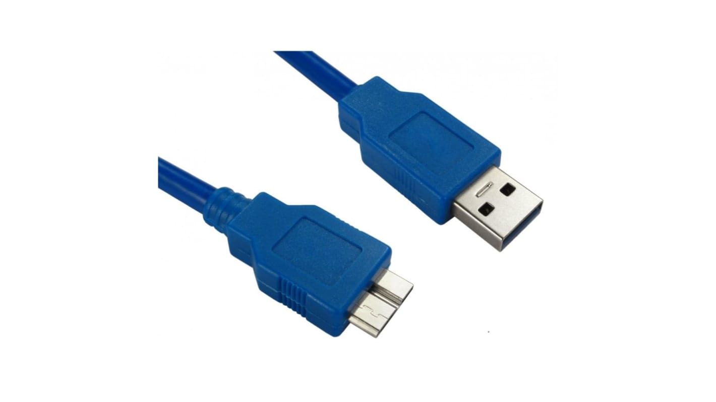 RS PRO USB 3.0, Male USB A to Male Micro USB B, 800mm
