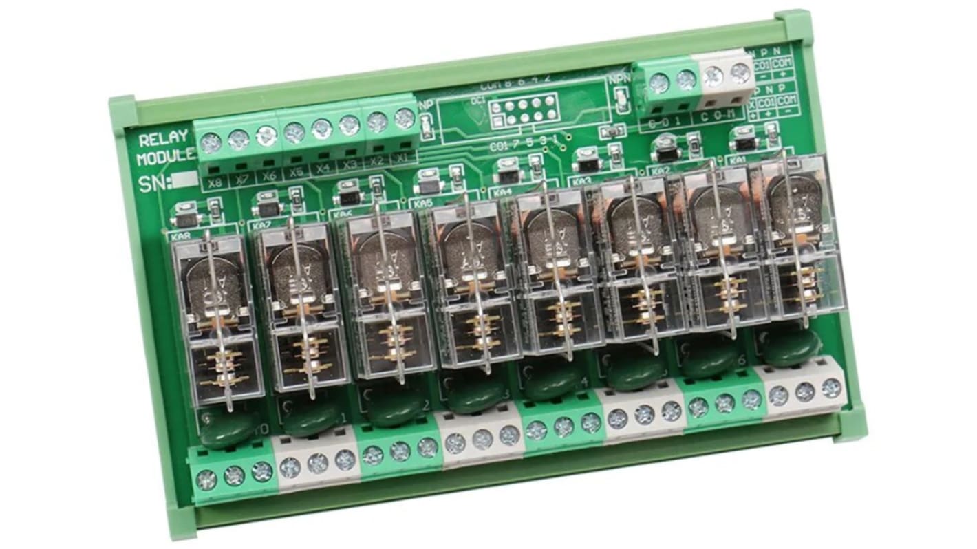 Seeit DIN Rail Power Relay, 24V Coil, 10A Switching Current, SPDT