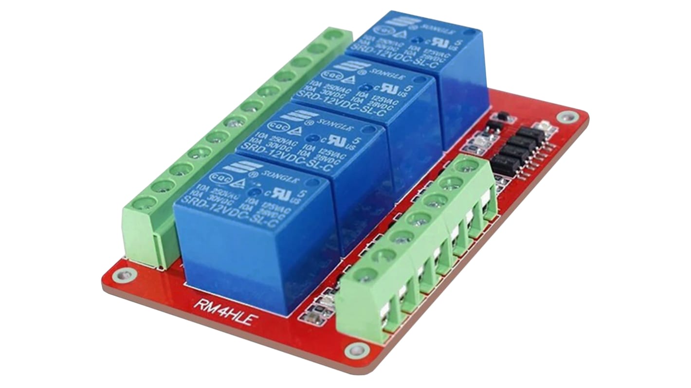 Seeit HLE-RELAY04-5V Relay Control Card Module for Arduino, AVR, PIC, Raspberry Pi, TTL HLE-RELAY04-5V