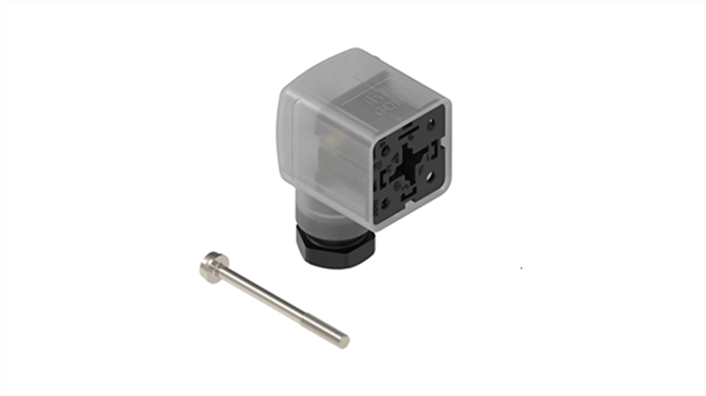 Conector de válvula Hirschmann GDM, hembra, 230 V CA/CC, 10A, IP65, montaje por tornillo central